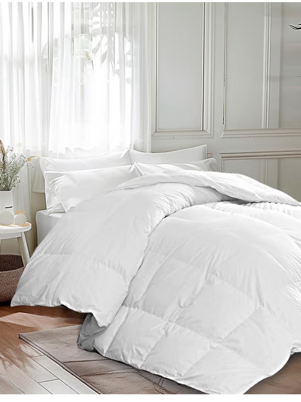 Martha Stewart White Hypoallergenic All-Season Comforter  Down Fill Twin